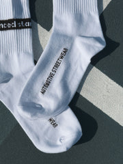 Banded Logo Socks - White
