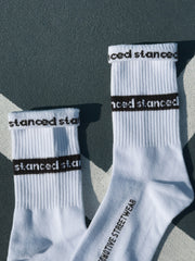 Banded Logo Socks - White